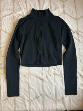 Garage Black Zip-Front Crop Top Jacket - Women